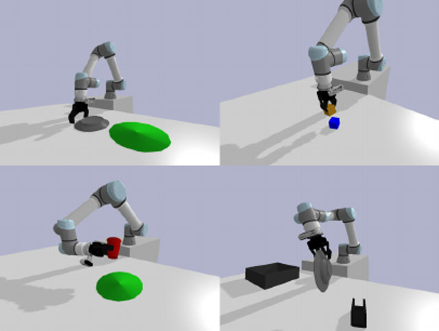 Figure 1: Four vision-based object manipulation tasks